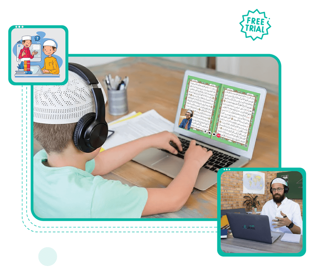 Hero image showcasing online Quran learning